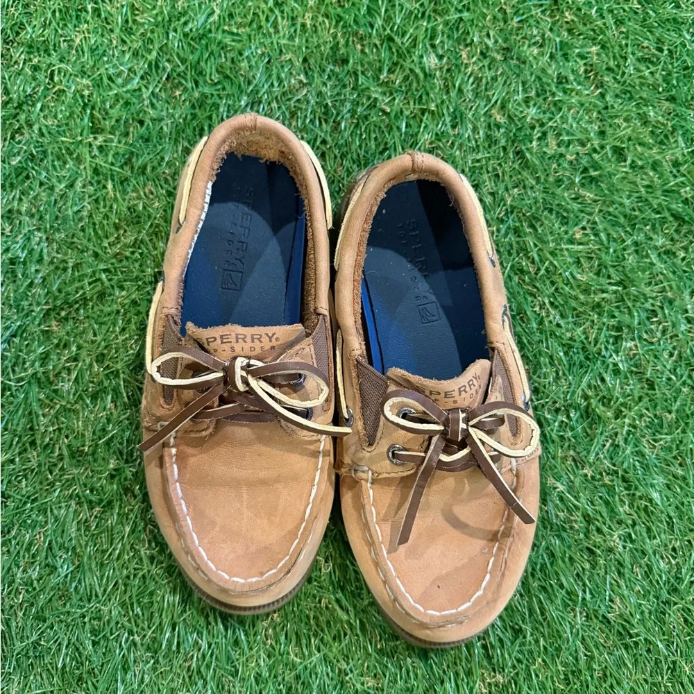 Sperry Kids Tan Boat Shoes - Picture 2 of 5